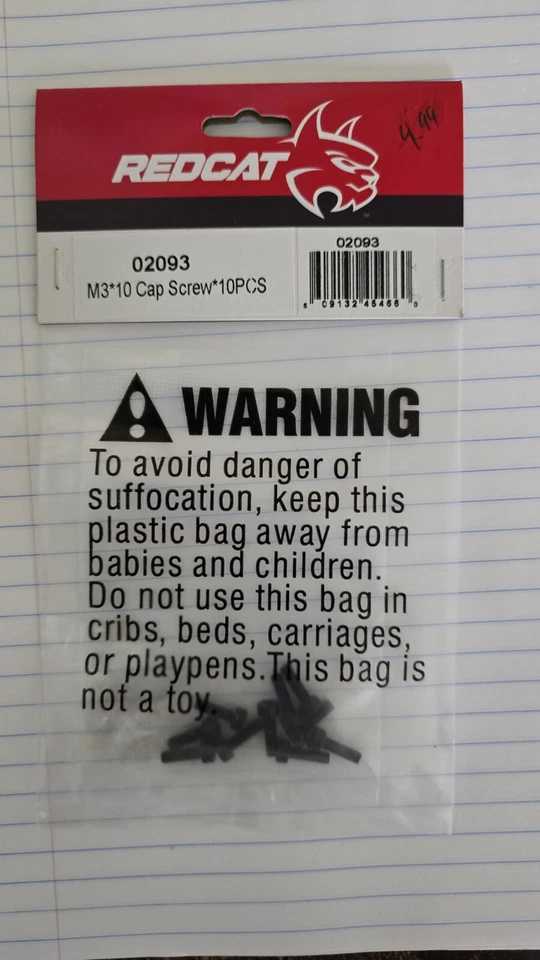 02093 Redcat Racing  M3*10 Cap Screw*10PCS  02093 - Image 1 of 1