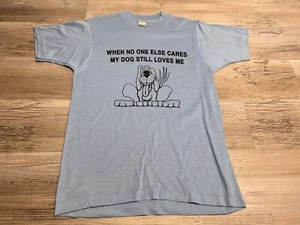 Linda camiseta vintage de los 90 My Dog Loves Me puntada única pantalla estrellas nueva sin etiquetas talla S - Imagen 1 de 7