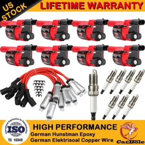 8Pack Ignition Coil and Spark Plug+ Wire For GMC Chevy Silverado 1500 Tahoe 5.3L - Picture 1 of 15