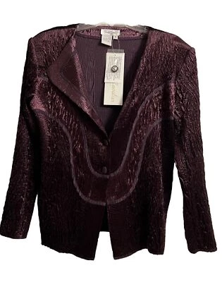 Chaqueta Blazer Great Cavalier Preciosa Terciopelo Triturado Vino Talla Mediana Nueva Foto 1 de 4