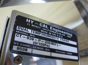 Hy-Cal Engineering Temp Humedad CT-839-P SVG 90S ASML Oblea Silicon Valley  - Imagen 1 de 1