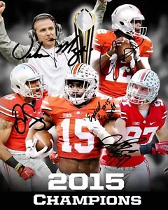 Ohio State Buckeyes Team Signed Champs 8X10 Photo Rp Urban Cardale Elliott Bosa - Picture 1 of 1