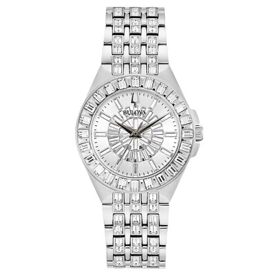 Bulova Women's Crystal Quartz Gemmed Silver Stainless Steel Watch 32 MM 96L278 - Image 1 of 4