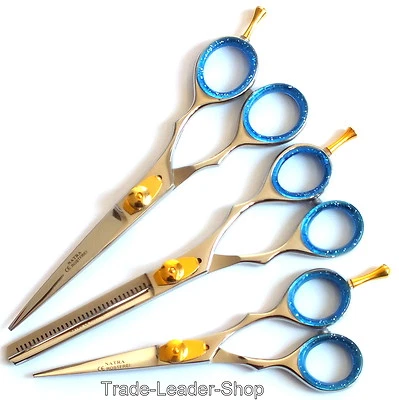 NATRA Set of 3 Hair Scissors Barber Scissors Modeling Scissors Beard Scissors Hair Beard Scissors