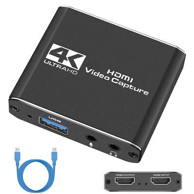 4K Audio Video Capture Card, USB 3.0 HDMI Video Capture Device Full HD Recording - Image 1 of 4