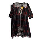 Khaadi Kurta Black with silver and red embroidery size 6