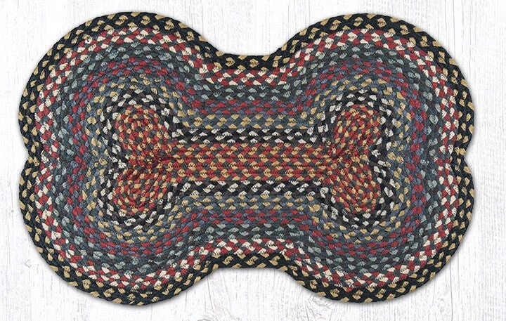 Alfombra con forma de hueso de perro gris azul borgoña 18" x 28", yute trenzado LG043DB alfombras de tierra Foto 1 de 1