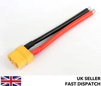 Female XT90 connector pigtail/cable 100mm 10 AWG silicone wire - Image 1 of 3