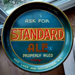 Bandeja de cerveza vintage Standard Brewing Company Rochester NY Standard Ale - Imagen 1 de 4