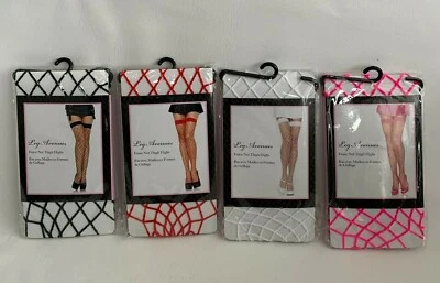 Red de valla Leg Avenue hasta los muslos de nailon spandex (4 colores/talla única 90-160 lb) NUEVO Foto 1 de 3