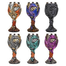 Gothic Fantasy Goblet Dragon Skull Pirate Chalice Glass Cup Collectible Decor