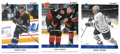 Lot of 3 2002-03 BAP Memorabilia Sapphire Henrik Sedin Craig Conroy Corson /100 - Image 1 of 2