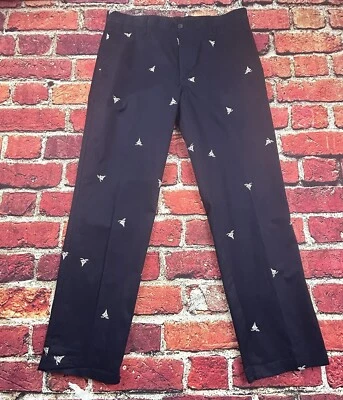 Claiborne Veleros Azul Marino Bordados Estampado Completo Náutico Para Hombre 34x32 Foto 1 de 4