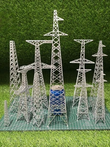 Diorama Power Transmission Tower Model Railway Layout Scene Display Model Gift - Picture 1 of 14