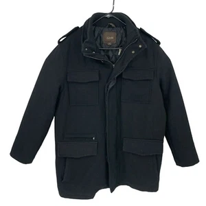 Tasso Elba Wool Blend Field Jacket Mens XL Thick Black Insulated Quilt Lined - Picture 1 of 9