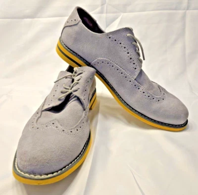 Мужские оксфордские туфли Florsheim doon с законцовкой крыла 8,5 серые гаучо замша сделано в США - Изображение 1 из 4