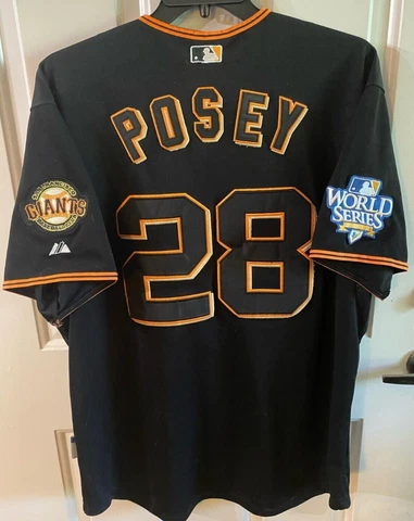 Majestic San Francisco Giants Posey #28 Black Jersey 2010 World Series Size 56 Cover