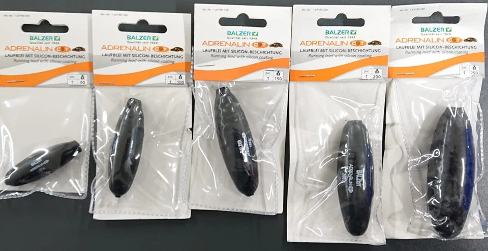 Balzer Adrenalin Cat Laufblei Black Silikonbeschichtung 50g 100g 150g 200g 250g - Bild 1 von 1