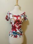 Womens NEW!!! XS. White multicolored floral slightly off shoulders blouse. SheIn