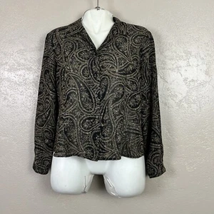 Vintage 70s The Villager Petite Large Blouse Button up Shirt Polyester FLAW - Picture 1 of 14