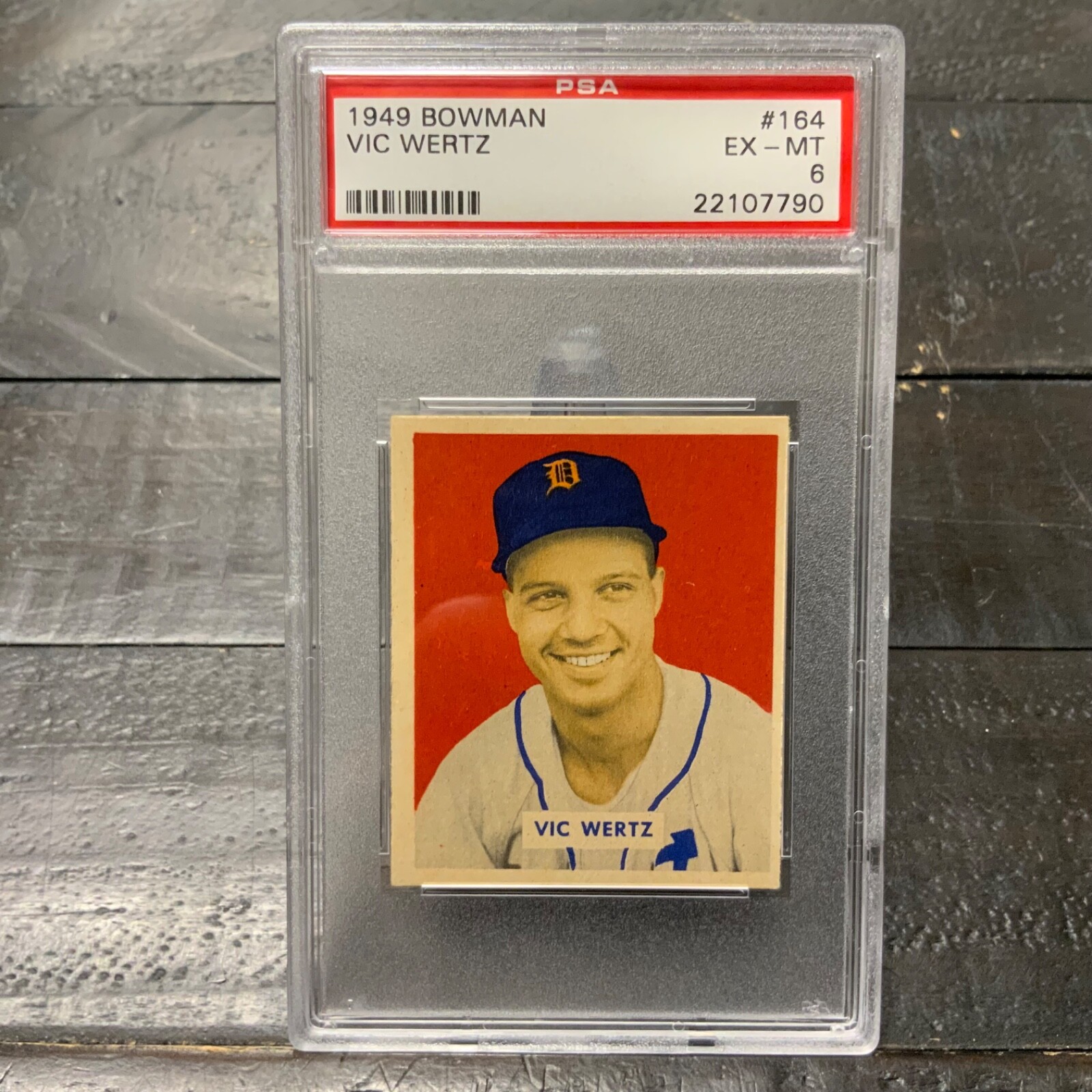 1949 Bowman Vic Wertz #164 *Tigers* PSA 6 EX-MT