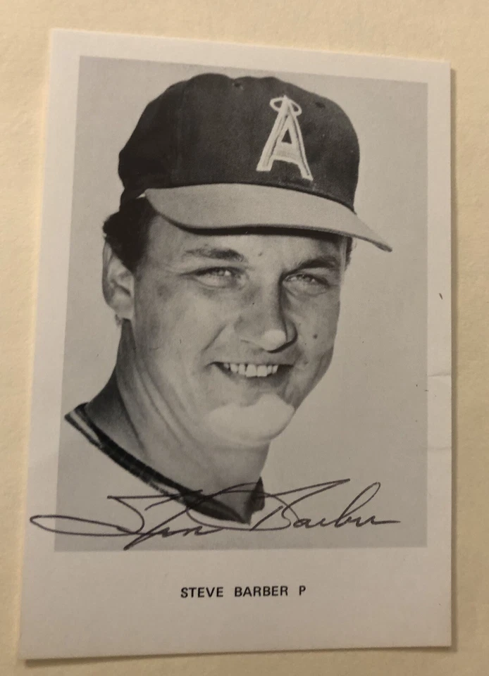 Tarjeta postal con foto autografiada de Steve Barber - Ángeles de California Foto 1 de 1