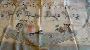 Hermes silk scarf, PRESENTATION DE CHEVAUX, by Philippe Ledoux,1st edition 1970 - Picture 1 of 11