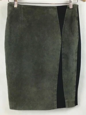 Poleci Anthropologie / Suede Pencil Straight Lined Back Zip Skirt / Size 2 - Image 1 of 3