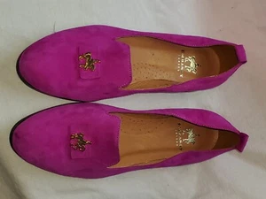 EMBASSY LONDON LADIES LOAFERS/SHOES/FLATS SIZE EU/37 US/7 TOP EMBLEM FUSHIA NW - Picture 1 of 7