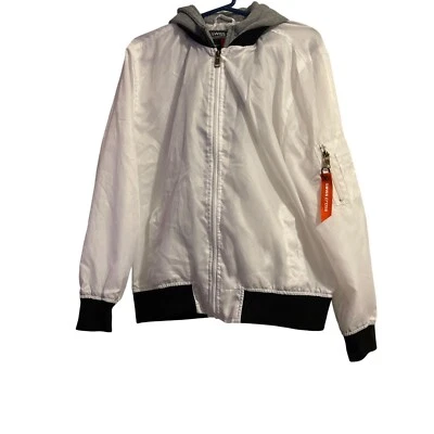 Chaqueta de bombardero con capucha Swiss Cross blanca y gris talla pequeña nueva sin etiquetas Foto 1 de 4