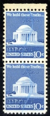 EFO 1510 VERTICAL MARGIN PAIR WITH CURIOUS WAVY BLUE LINE THROUGH BOTH - Image 1 of 2