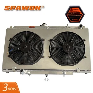 3 Rows Radiator + Fan Shroud For Nissan Y61 97-13 4.2L RD30 ZD30 TD42T SPAWON AT - Picture 1 of 8