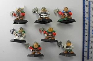 7 FANTASY REGIMENTS DWARFS Plastic Dwarf Army Warriors Warhammer 1980s B32 - Picture 1 of 2