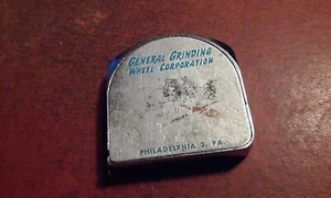 Vintage LUFKIN 6' Foot Advertising Tape Measure General Grinding Wheel Co. Pilly - Picture 1 of 7
