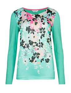 New Satin Floral Top Womens Abstract Print Long Sleeve Famous Store Tunic Shirt - Picture 1 of 6