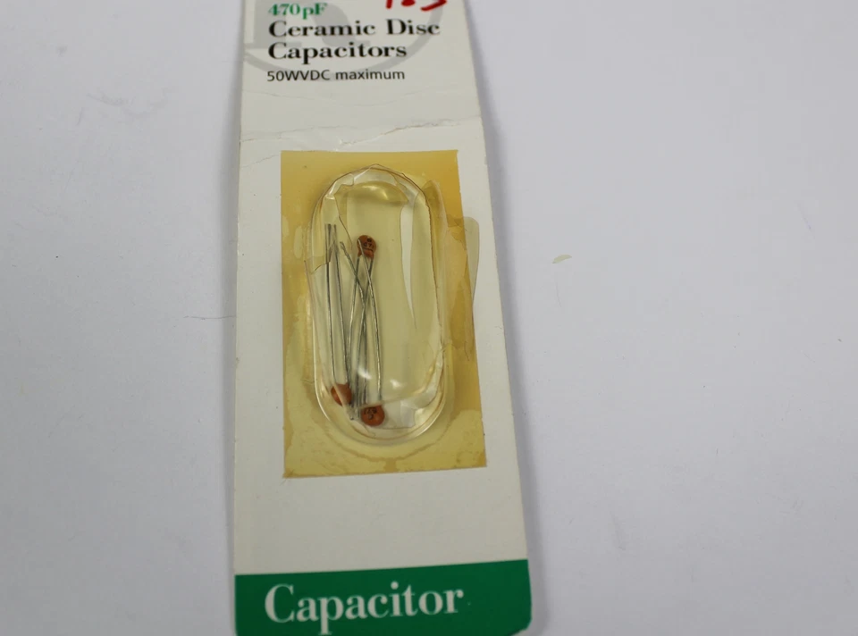 RadioShack 272-0125 Condensador de Disco Cerámico 470pF 50V Paquete de 3 Foto 1 de 1