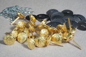 Vintage New Waterbury Gold Police "P" Hat/Capt "Buttons" 12 Pairs - Picture 1 of 7