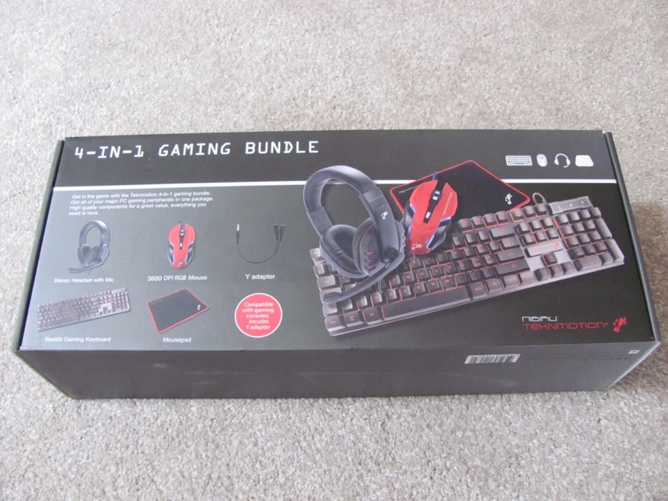 TekNmotion Nibiru 4-in-1 Gaming Bundle: Keyboard, Mouse, Headset, Mousepad-PC - Image 1 of 4