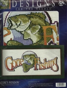 NATURE'S WINDOW Counted Cross Stitch Kit GONE FISHING NEW IN PACKAGE - Picture 1 of 1