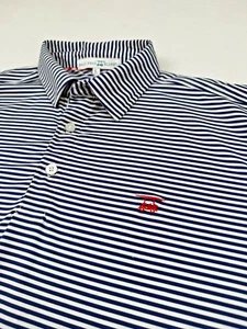 Bald Head Blues Herren Golf Poloshirt Large gestreift blau/weiß Davison C.C. - Bild 1 von 9