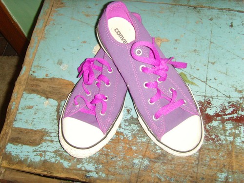 GUC scarpe basse bambina bambino giovane 3 Converse All Star viola autunno autunno