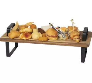 Vassoio in legno di acacia e metallo Alzata tagliere per Aperitivo Porta Pane - Bild 1 von 4