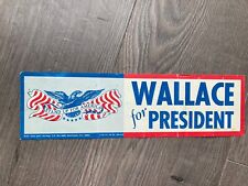 Vintage WALLACE FOR PRESIDENT Decal Bumper Sticker (Intact)