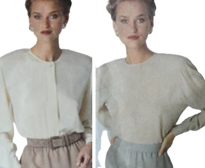 Anne Klein Round Neck Pleated Batwing Office Blouse Vogue Sewing Pattern 2397 - Image 1 of 4