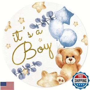 Etiquetas Favores Mobiusea Creation It's a Boy Bear Baby Shower | 60 piezas Impermeable - Imagen 1 de 5
