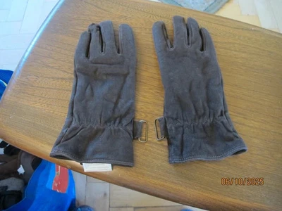 Brown leather gloves with fleece lining - size M - Image 1 of 4