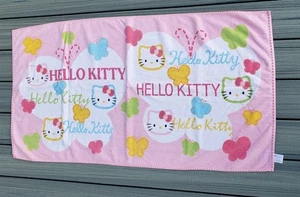 Hello Kitty Rosa Schmetterling Handtuch, Sanrio Hergestellt in Japan SELTEN Vivitix 23" x 45" - Bild 1 von 7
