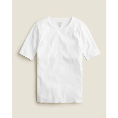 J. Camiseta Crew Feminina Slim Perfect-Fit Grande Algodão Básica Casual Clássica - Imagem 1 de 4