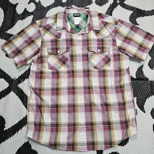 Patagonia Fezzman Shirt Men's Medium Organic Cotton Button Up Short Sleeve Plaid - Picture 1 of 8