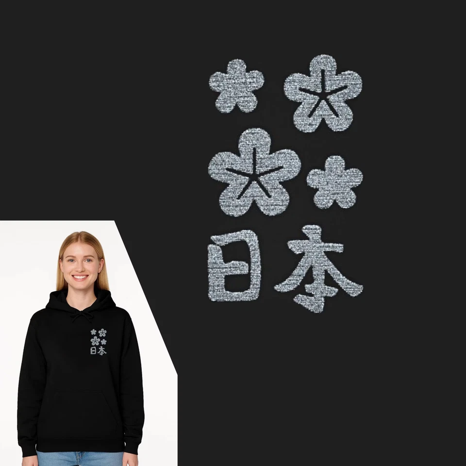 Sudadera con Capucha Sakura Bordada - Sudadera Pullover Japonesa Flor de Cerezo S–5XL Foto 1 de 4